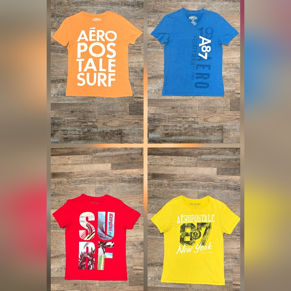 CLOSET SALE ~ ONLY $30 TAKE ALL! Lot 4 Aeropostale TeenMen Tees sz S Orig$120+Tx